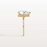 Hidden Halo 3CT Pear Lab Diamond Ring with Basket Setting - Rings