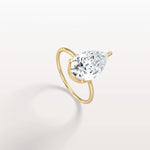 Hidden Halo 3CT Pear Lab Diamond Ring with Basket Setting - Rings