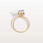 Hidden Halo 3CT Pear Lab Diamond Ring with Basket Setting - Rings