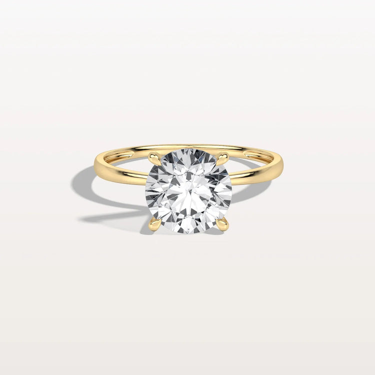 2CT Round Lab Grown Diamond Ring In 14K Gold - Rings