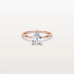 1CT Pear Cut Lab Diamond Engagement Ring In 14K Gold - Rings