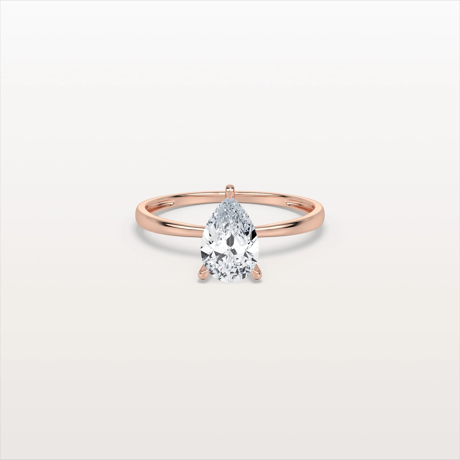 1CT Pear Cut Lab Diamond Engagement Ring In 14K Gold - Rings
