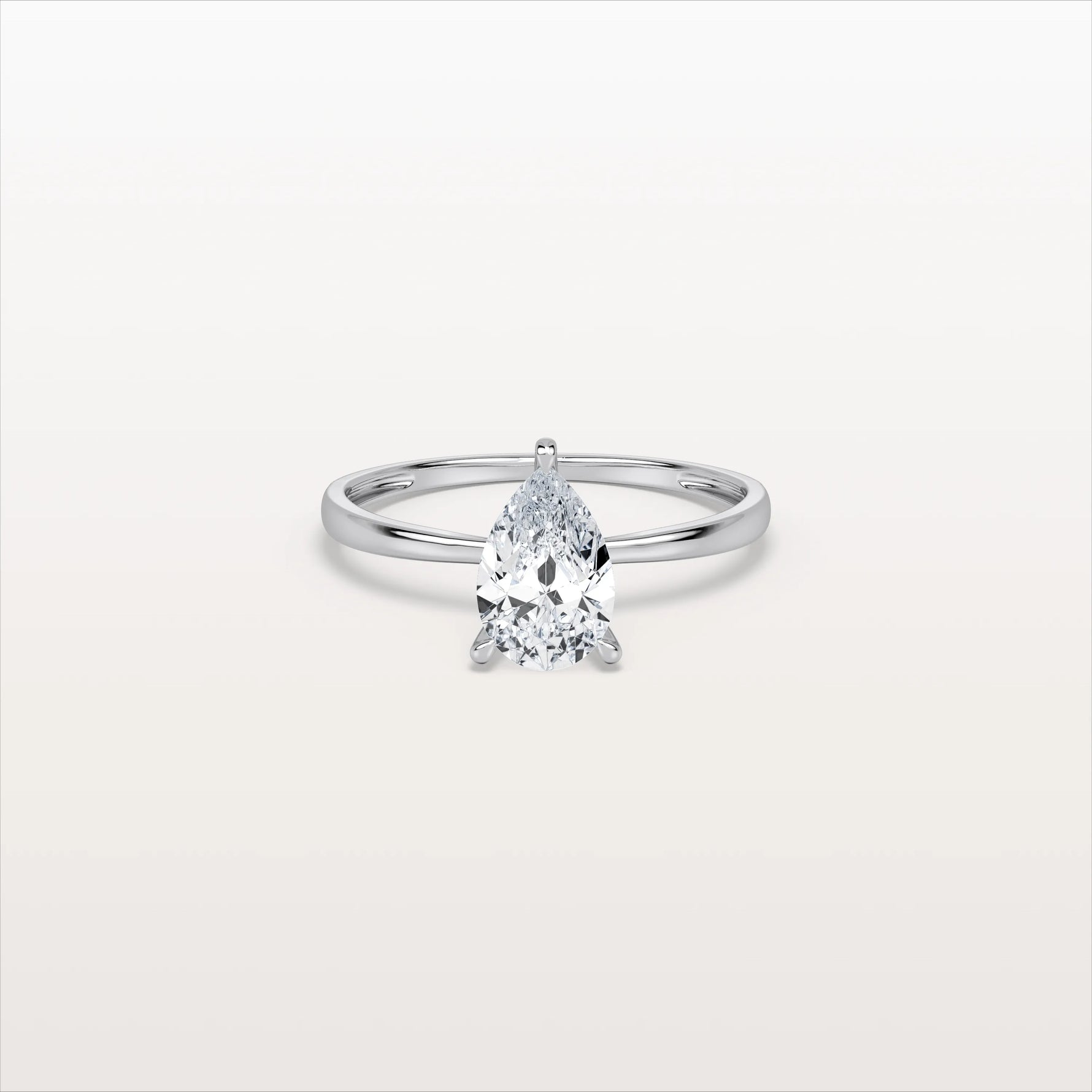 1CT Pear Cut Lab Diamond Engagement Ring In 14K Gold - Rings