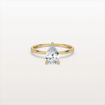 1CT Pear Cut Lab Diamond Engagement Ring In 14K Gold - Rings