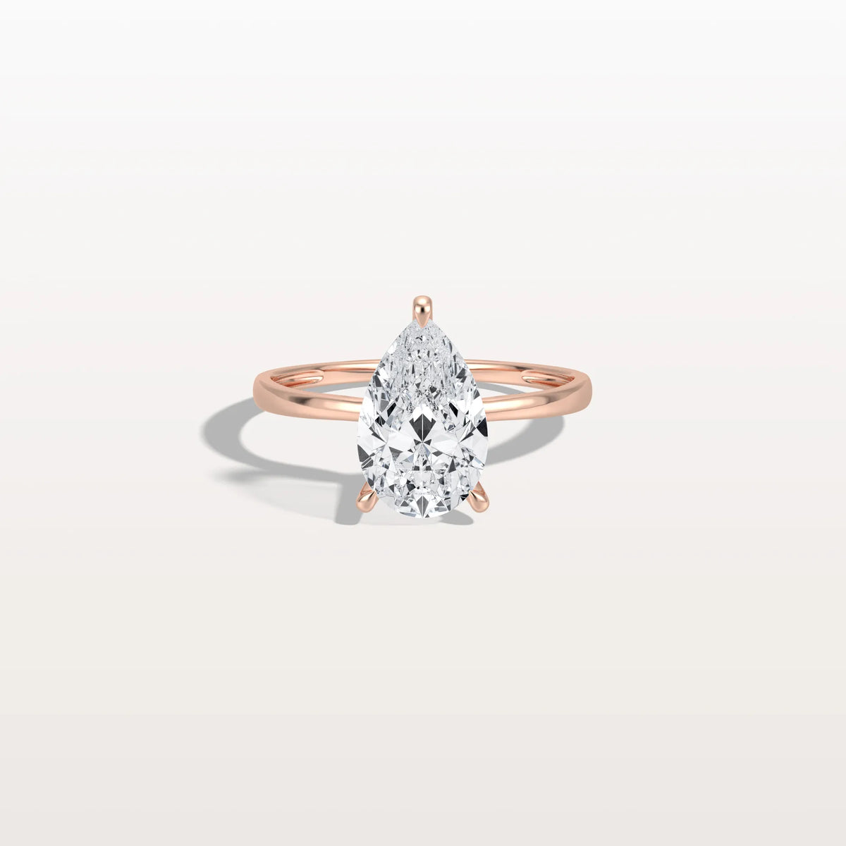 2CT Pear Cut Lab Diamond Engagement Ring In 14K Gold - Rings
