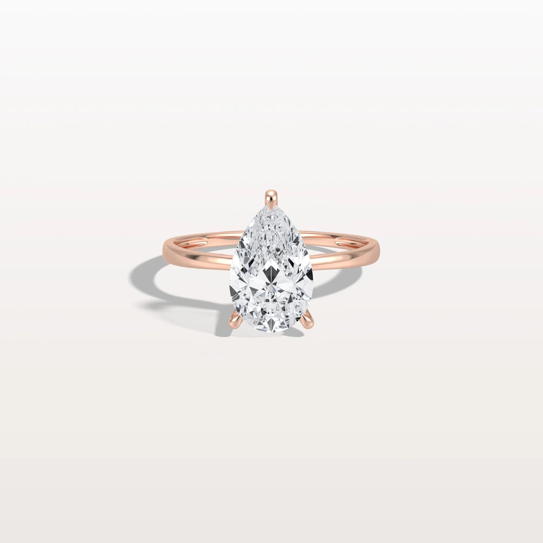 2CT Pear Cut Lab Diamond Engagement Ring In 14K Gold - Rings