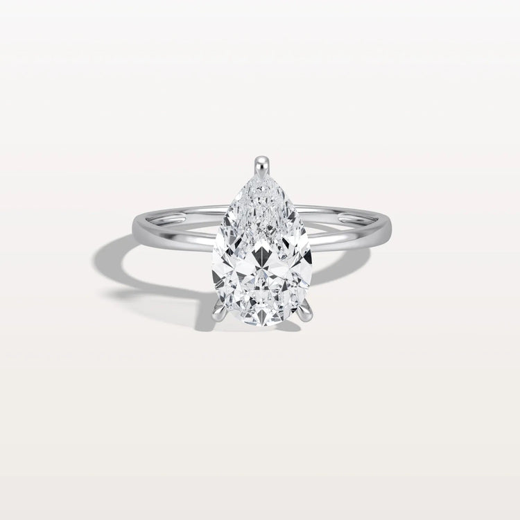 2CT Pear Cut Lab Diamond Engagement Ring In 14K Gold - Rings
