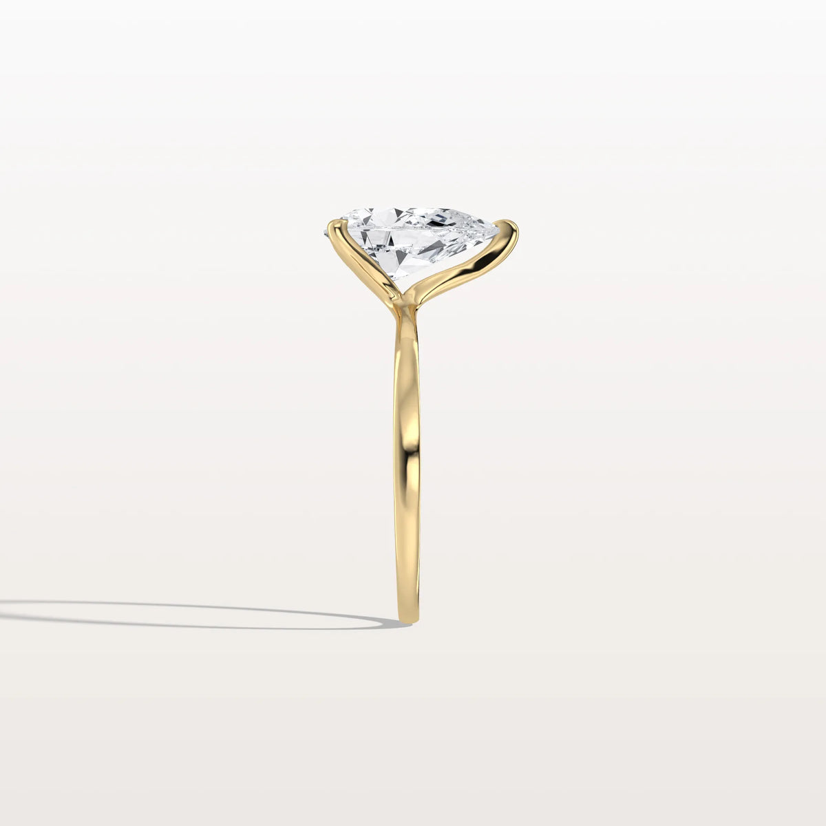 2CT Pear Cut Lab Diamond Engagement Ring In 14K Gold - Rings