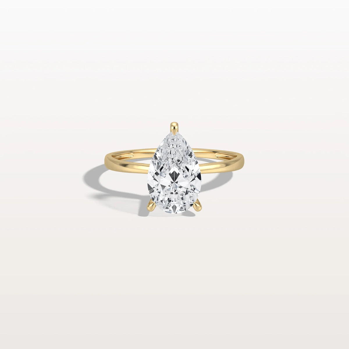 2CT Pear Cut Lab Diamond Engagement Ring In 14K Gold - Rings
