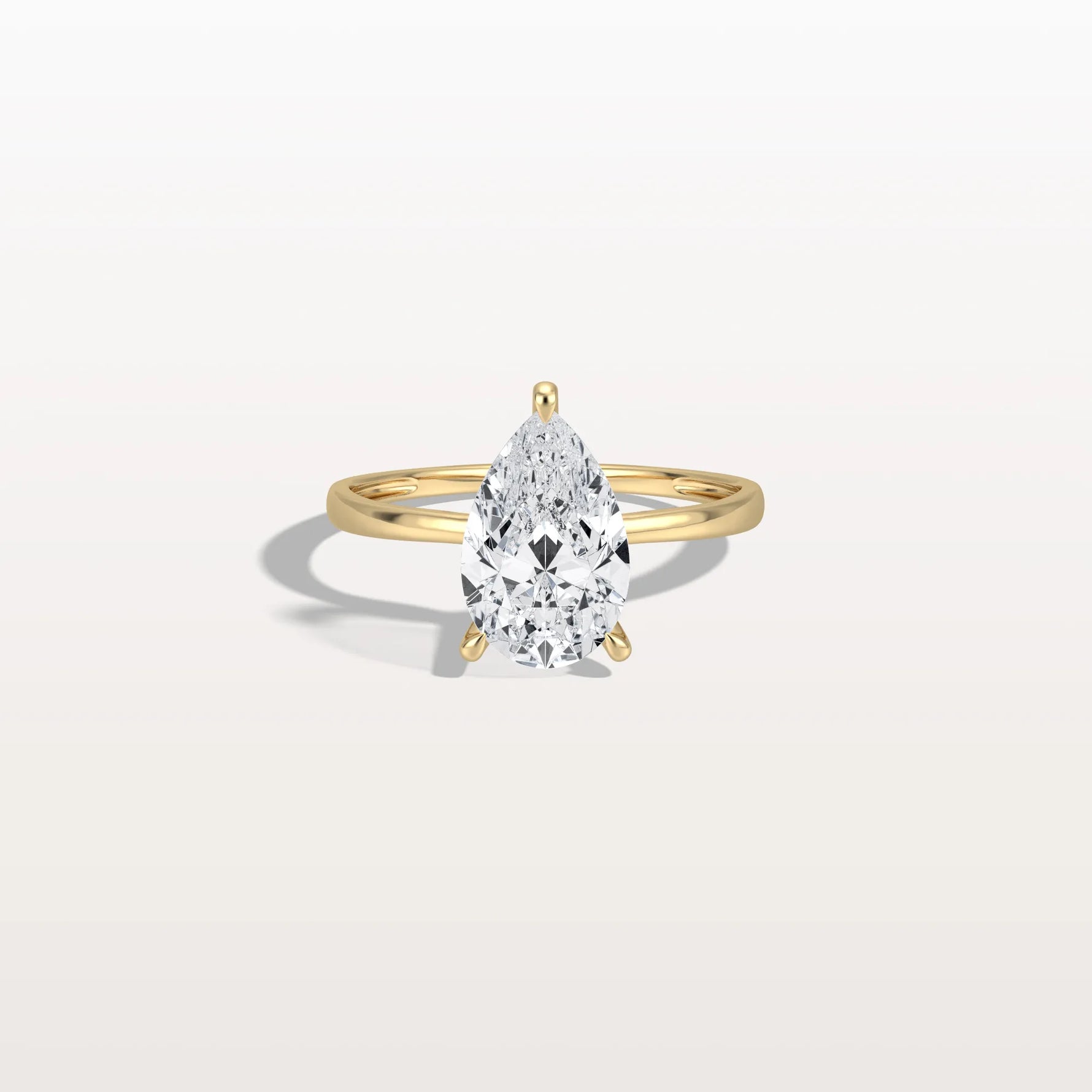 2CT Pear Cut Lab Diamond Engagement Ring In 14K Gold - Rings