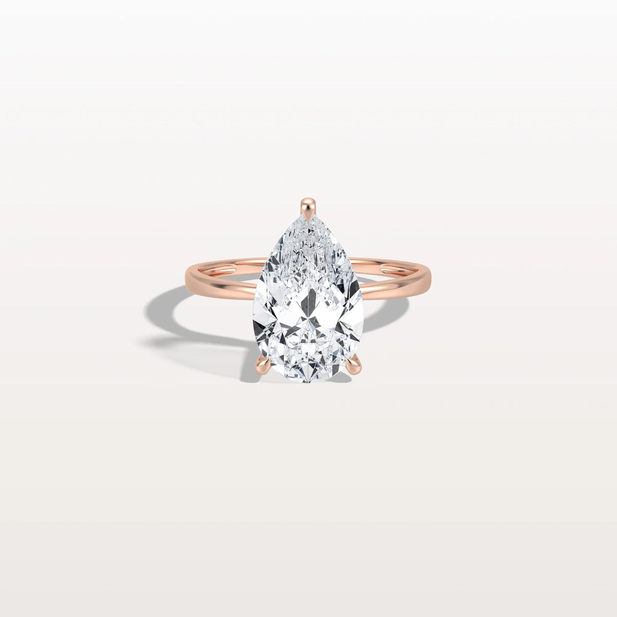3CT Pear Cut Lab Diamond Engagement Ring In 14K Gold - Rings