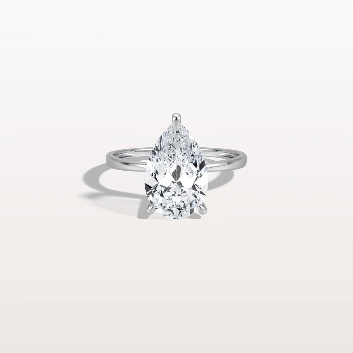 3CT Pear Cut Lab Diamond Engagement Ring In 14K Gold - Rings