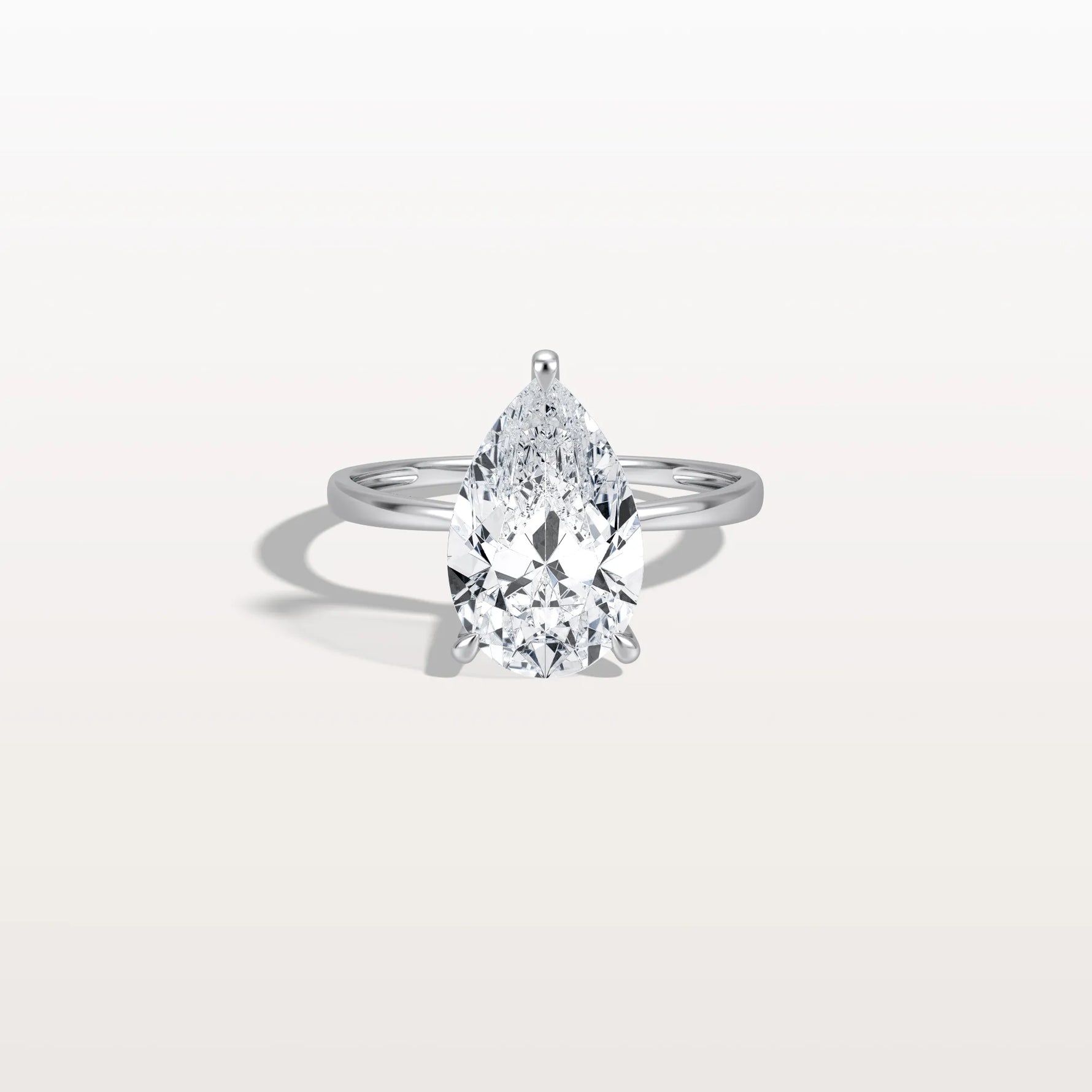 3CT Pear Cut Lab Diamond Engagement Ring In 14K Gold - Rings