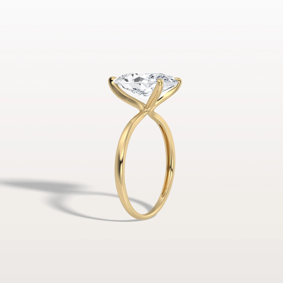 3CT Pear Cut Lab Diamond Engagement Ring In 14K Gold - Rings