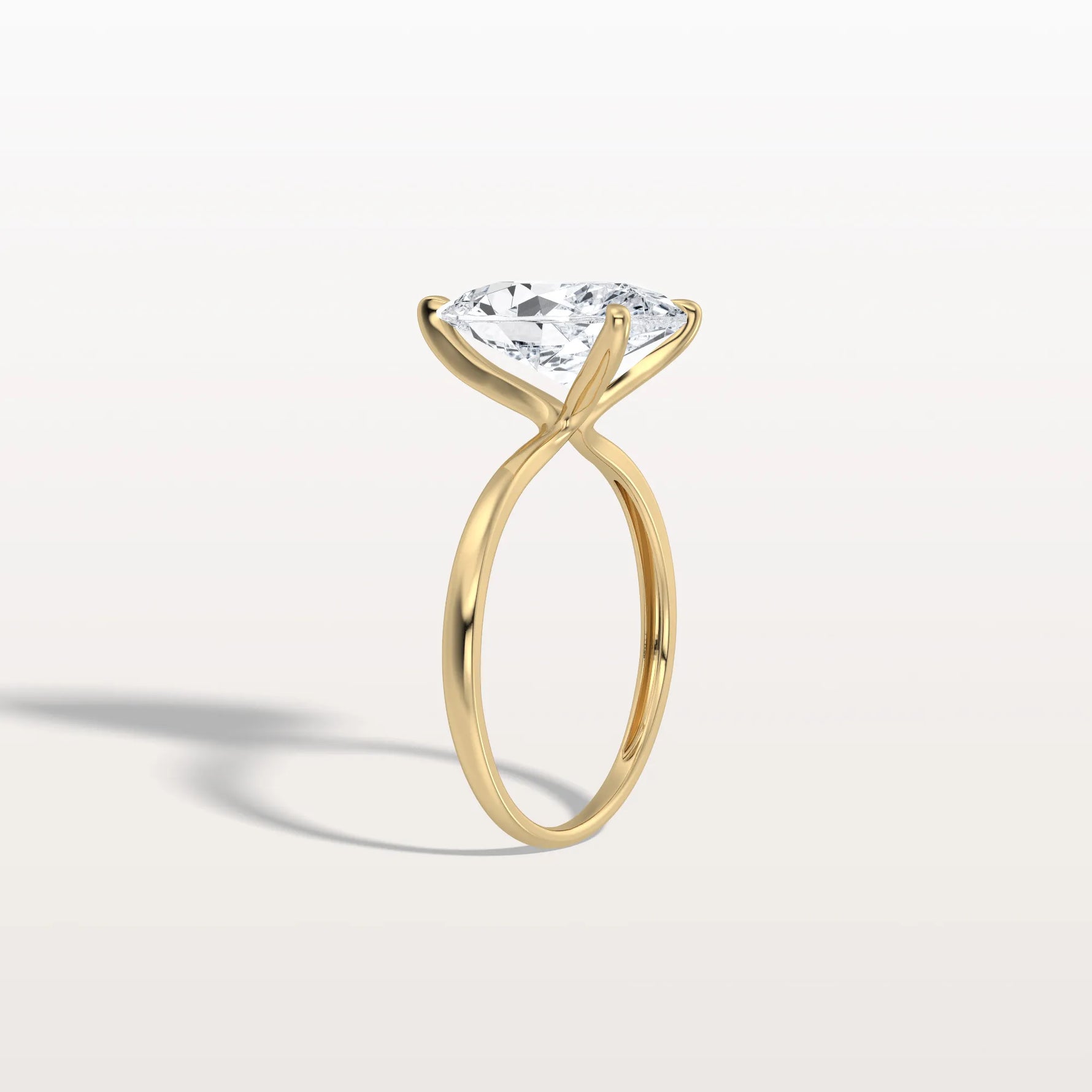 3CT Pear Cut Lab Diamond Engagement Ring In 14K Gold - Rings