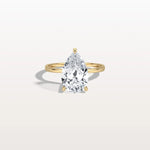 3CT Pear Cut Lab Diamond Engagement Ring In 14K Gold - Rings