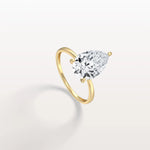 3CT Pear Cut Lab Diamond Engagement Ring In 14K Gold - Rings