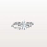 1CT Pear Cut Lab Diamond Hidden Halo Ring - Modern Style - Rings