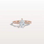 1CT Pear Cut Lab Diamond Hidden Halo Ring - Modern Style - Rings