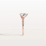 1CT Pear Cut Lab Diamond Hidden Halo Ring - Modern Style - Rings