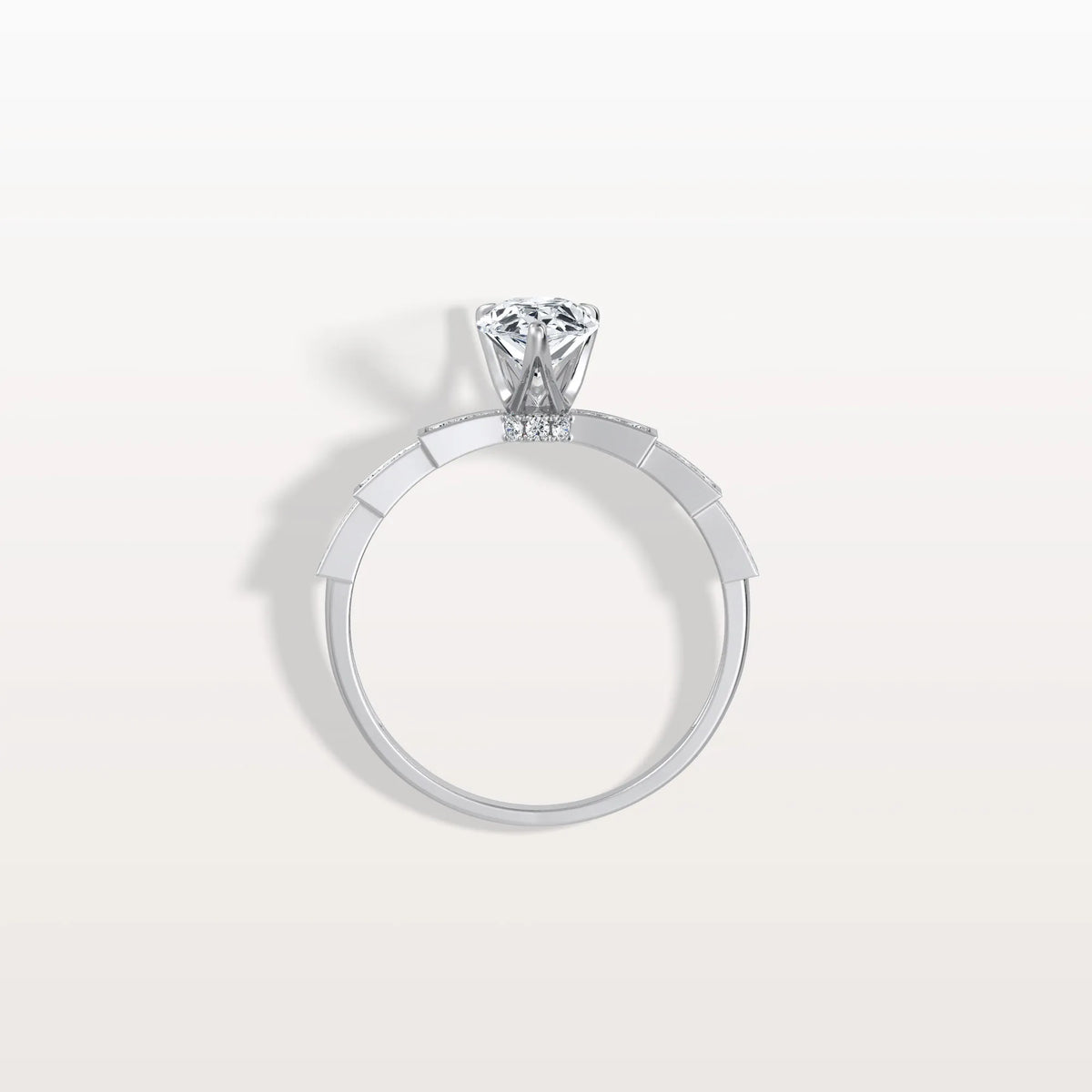 1CT Pear Cut Lab Diamond Hidden Halo Ring - Modern Style - Rings