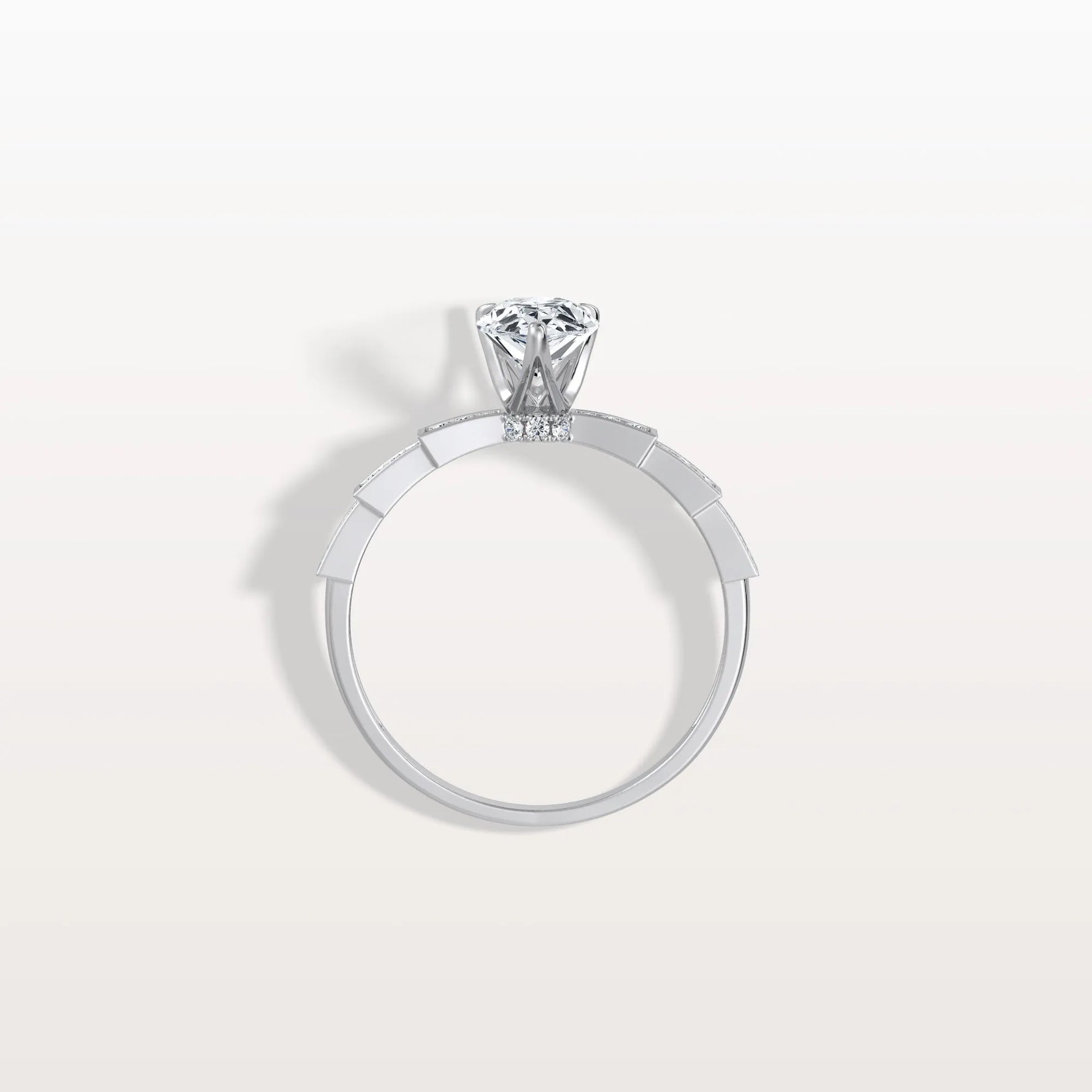 1CT Pear Cut Lab Diamond Hidden Halo Ring - Modern Style - Rings