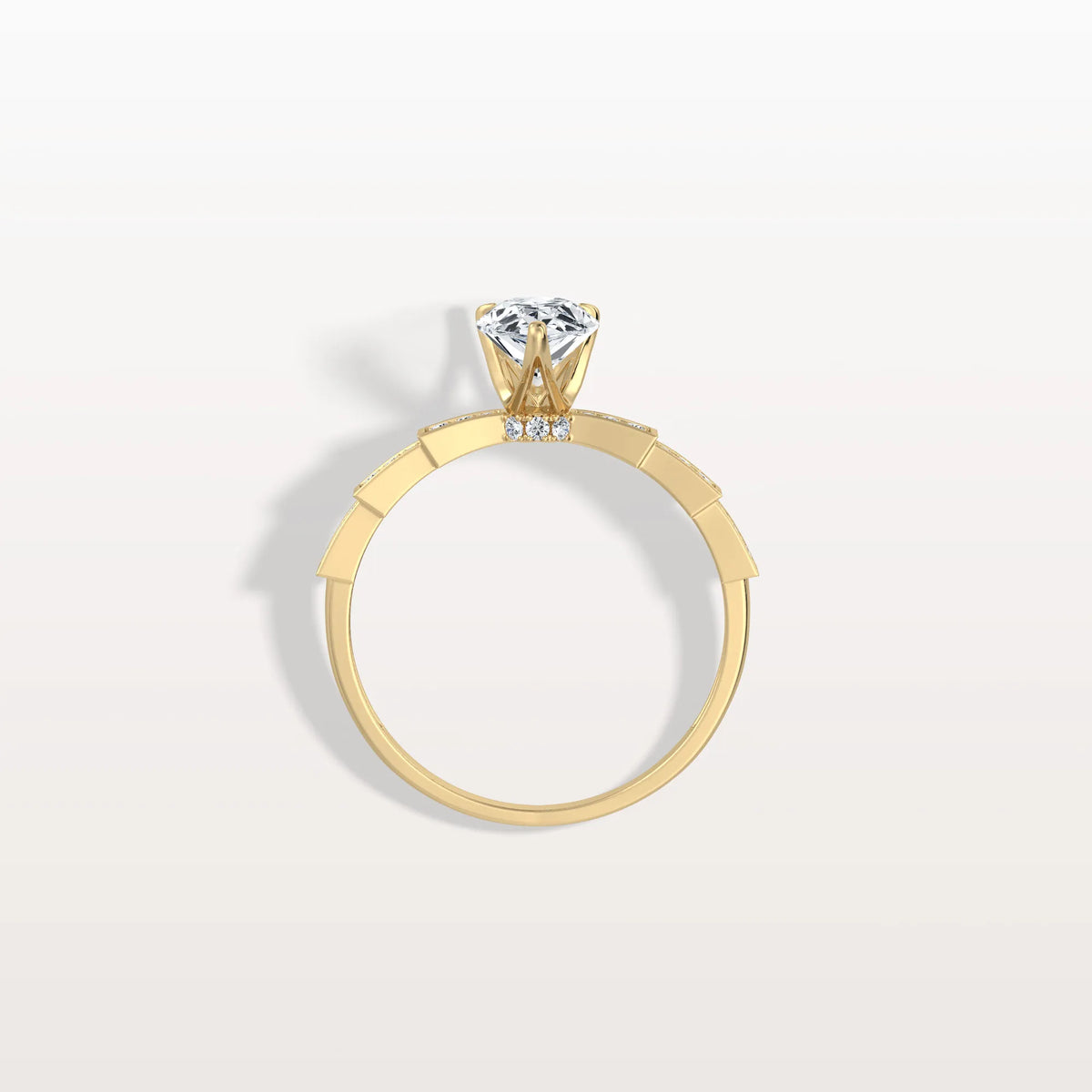1CT Pear Cut Lab Diamond Hidden Halo Ring - Modern Style - Rings