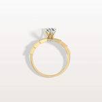 1CT Pear Cut Lab Diamond Hidden Halo Ring - Modern Style - Rings