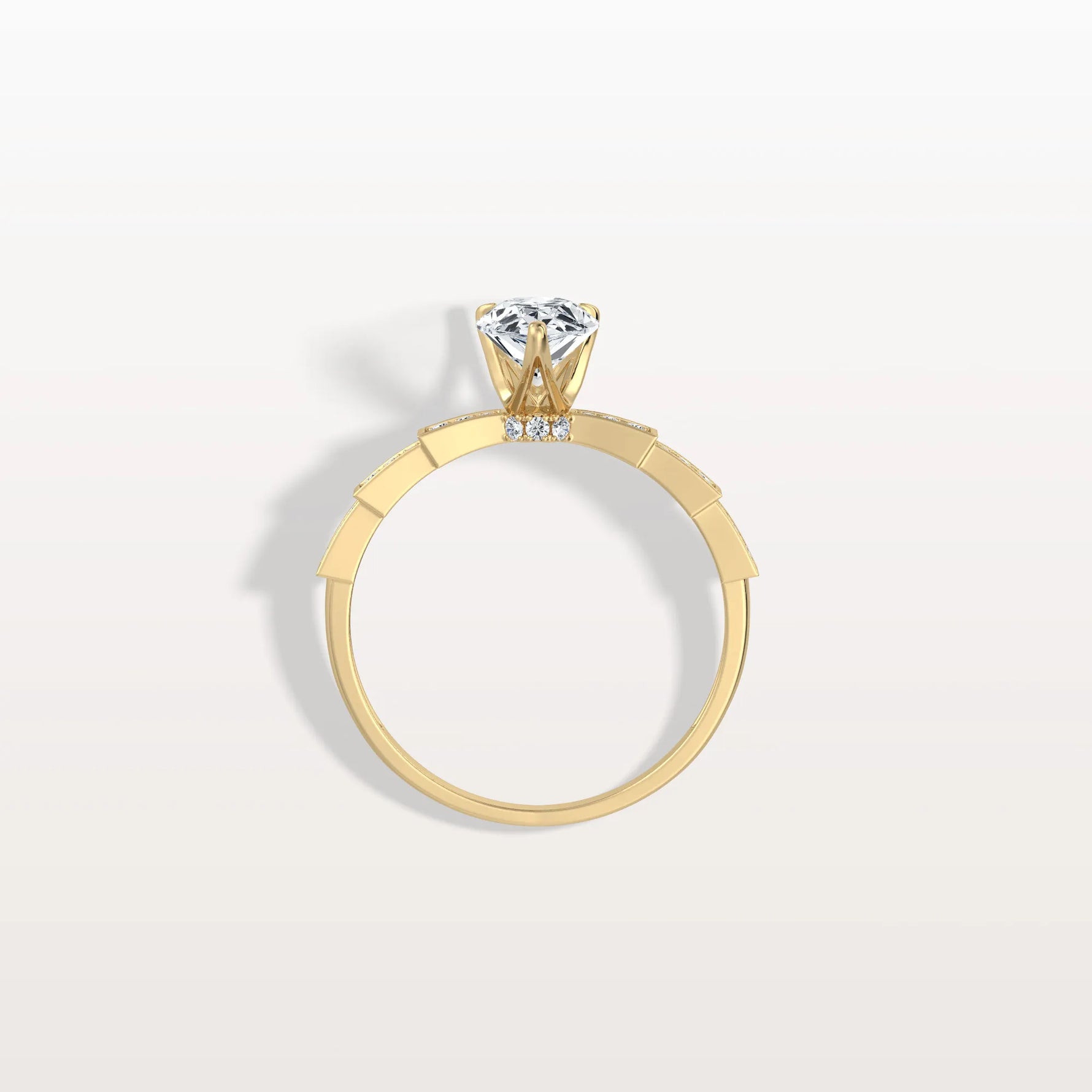 1CT Pear Cut Lab Diamond Hidden Halo Ring - Modern Style - Rings