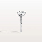 2CT Pear Cut Lab Diamond Hidden Halo Ring - Modern Style - Rings