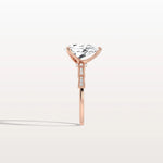 2CT Pear Cut Lab Diamond Hidden Halo Ring - Modern Style - Rings