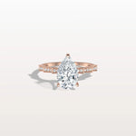 2CT Pear Cut Lab Diamond Hidden Halo Ring - Modern Style - Rings
