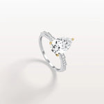 2CT Two - Tone Pave Pear Lab Grown Diamond Ring - Rings