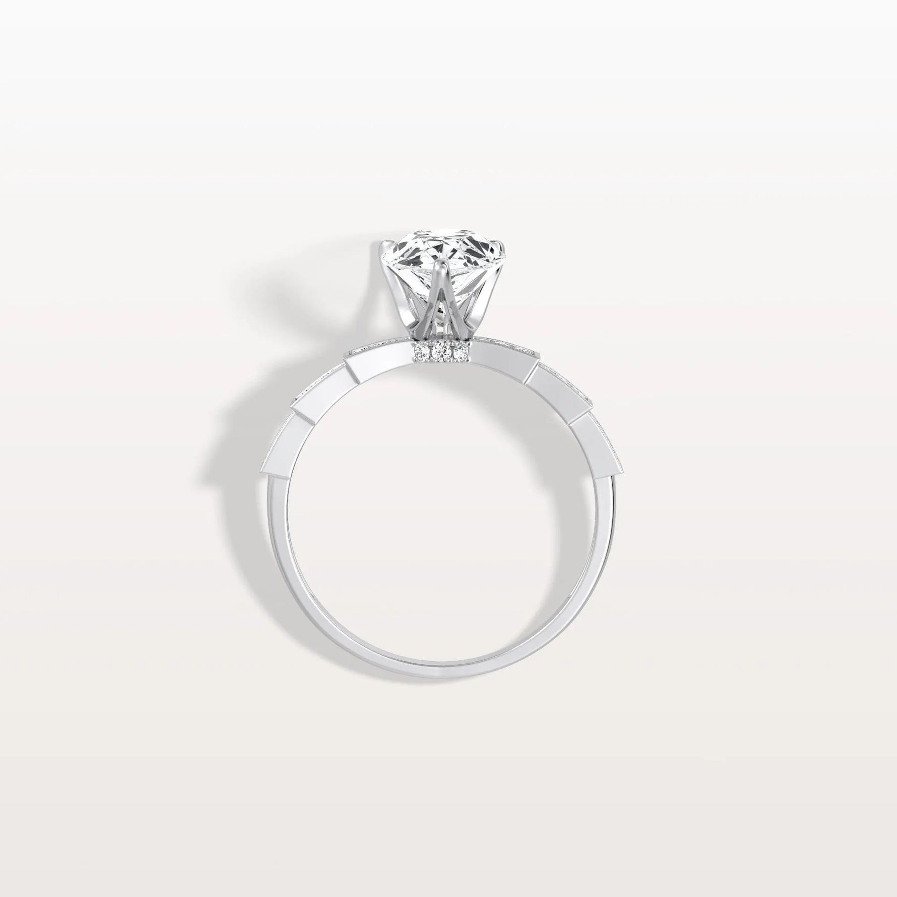 2CT Pear Cut Lab Diamond Hidden Halo Ring - Modern Style - Rings