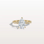 2CT Pear Cut Lab Diamond Hidden Halo Ring - Modern Style - Rings