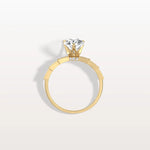 2CT Pear Cut Lab Diamond Hidden Halo Ring - Modern Style - Rings