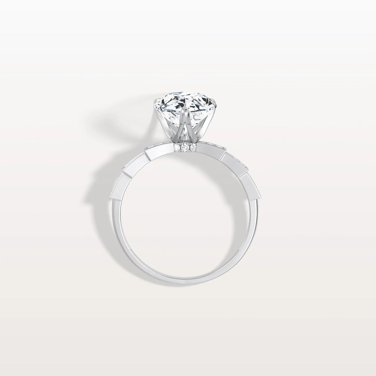 3CT Pear Cut Lab Diamond Hidden Halo Ring - Modern Style - Rings