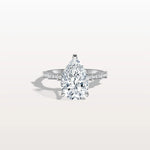 3CT Pear Cut Lab Diamond Hidden Halo Ring - Modern Style - Rings