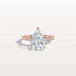 3CT Pear Cut Lab Diamond Hidden Halo Ring - Modern Style - Rings