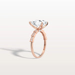 3CT Pear Cut Lab Diamond Hidden Halo Ring - Modern Style - Rings