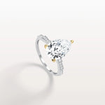 3CT Two - Tone Pave Pear Lab Grown Diamond Ring - Rings