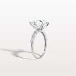 3CT Pear Cut Lab Diamond Hidden Halo Ring - Modern Style - Rings