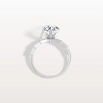 3CT Pear Cut Lab Diamond Hidden Halo Ring - Modern Style - Rings