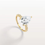 3CT Pear Cut Lab Diamond Hidden Halo Ring - Modern Style - Rings