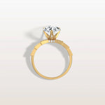 3CT Pear Cut Lab Diamond Hidden Halo Ring - Modern Style - Rings