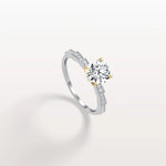 Lab Diamond Two Tone Engagement Ring - 1CT Pave Band - Rings