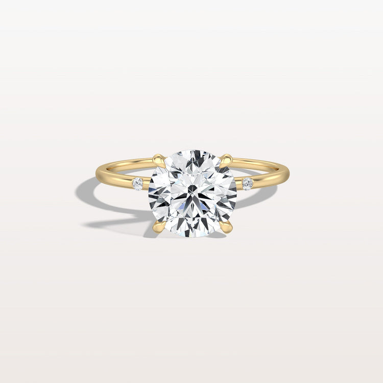 2CT Hidden Halo Lab Diamond Engagement Ring With Side Accents - Rings