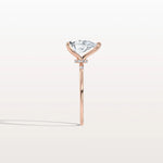 2CT Lab Grown Pear Engagement Ring with Hidden Halo - Rings