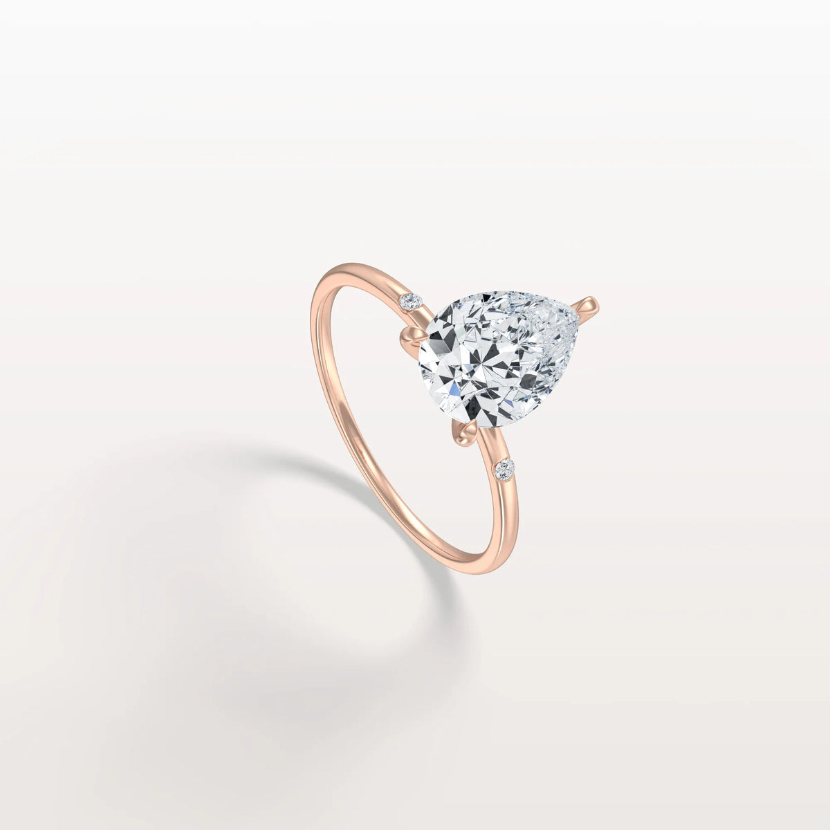 2CT Lab Grown Pear Engagement Ring with Hidden Halo - Rings