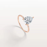 2CT Lab Grown Pear Engagement Ring with Hidden Halo - Rings